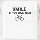 Smile If You Love Your Bike 長方形シール (バッグ)