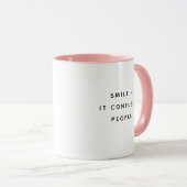 Smile It Confuses People Happy Humorous Mug マグカップ (正面右)