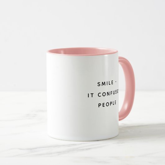 Smile It Confuses People Happy Humorous Mug マグカップ (正面右)
