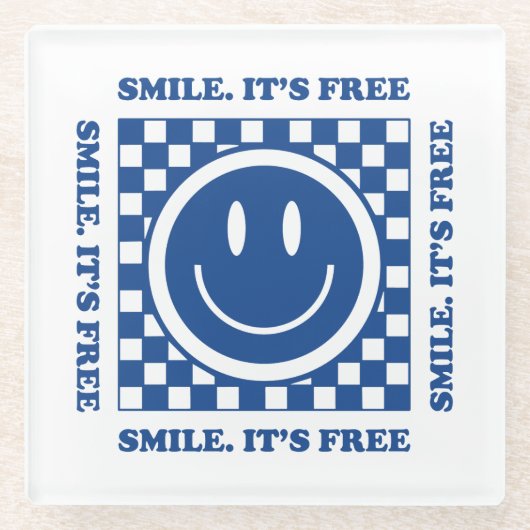 Smile It's Free ガラスコースター (正面)