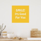 SMILE! It's Good For You. Yellow. ポスター (キッチン)
