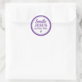 Smile Jesus Loves You ラウンドシール (バッグ)