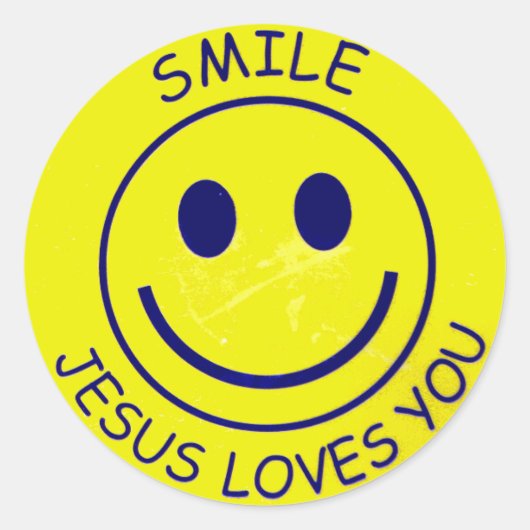 Smile Jesus Loves You ラウンドシール (正面)