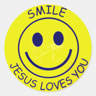 Smile Jesus Loves You ラウンドシール