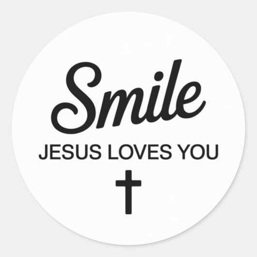 Smile Jesus Loves You ラウンドシール (正面)