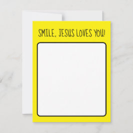 Smile, Jesus Loves You 黄色い幸せな太陽 ノートカード