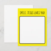 Smile, Jesus Loves You 黄色い幸せな太陽 ノートカード (正面/裏面)
