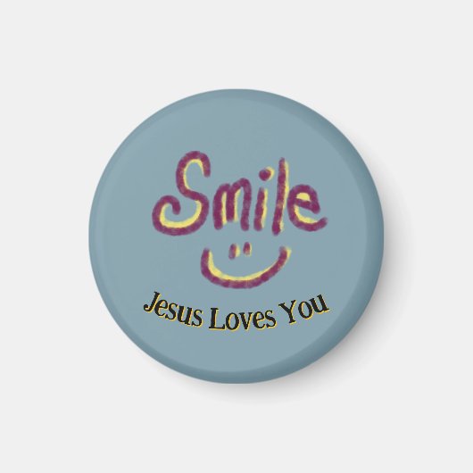 Smile Jesus Loves You Christian  マグネット (正面)