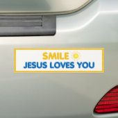Smile – Jesus Loves You | Christian Faith バンパーステッカー (車上)