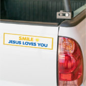 Smile – Jesus Loves You | Christian Faith バンパーステッカー (トラック上)