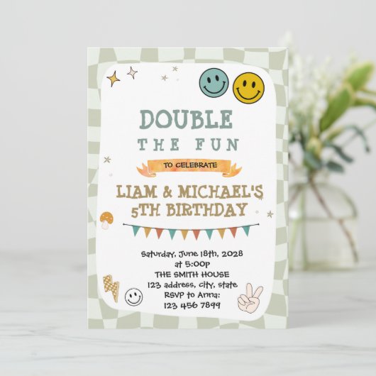 Smile joint birthday invitation 招待状 (スタンド正面)