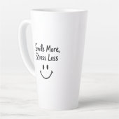 Smile More, Stress Less Doodle Design カフェラテマグ (左アングル)