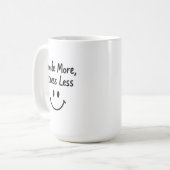 Smile More, Stress Less Doodle Design コーヒーマグカップ (正面左)