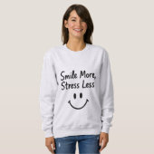 Smile More, Stress Less Doodle Design スウェットシャツ (正面フル)