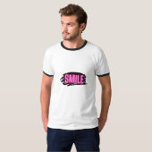 Smile Neon Text メンズリングTシャツ Tシャツ (正面フル)