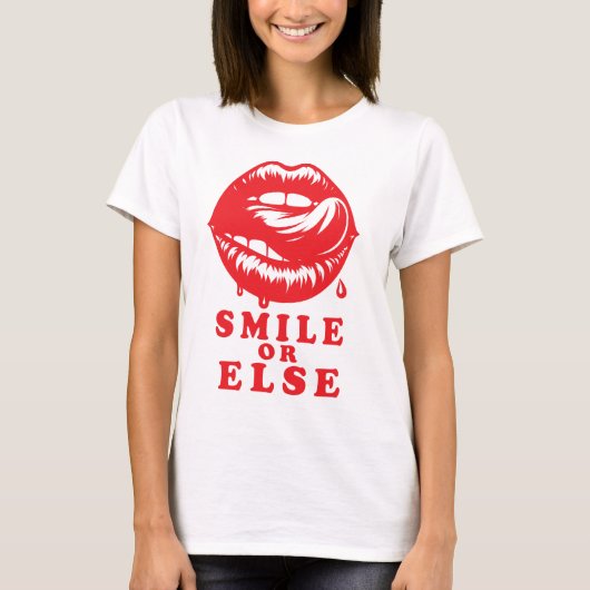 Smile or Else: Halloween Lips Tee Tシャツ (正面)