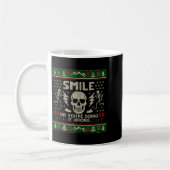 Smile Or You're Doing It Wrong Skeleton Skull Holi コーヒーマグカップ (左)