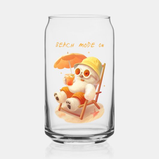 Smile Pup: Beach Mode On Smiling Bichon Frise ガラス缶 (裏面)