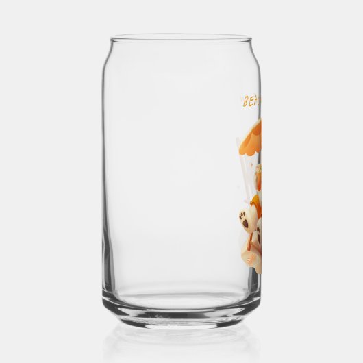 Smile Pup: Beach Mode On Smiling Bichon Frise ガラス缶 (左)