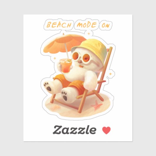 Smile Pup: Beach Mode On Smiling Bichon Frise シール (シート)