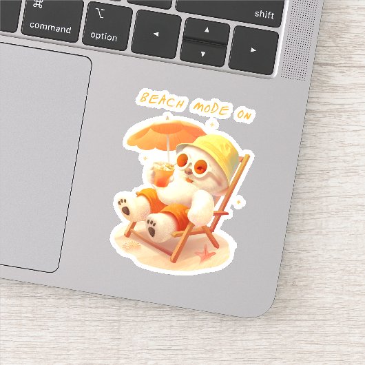 Smile Pup: Beach Mode On Smiling Bichon Frise シール (詳細)