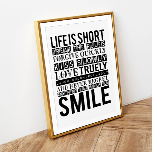 Smile Quotes Typography poster ポスター