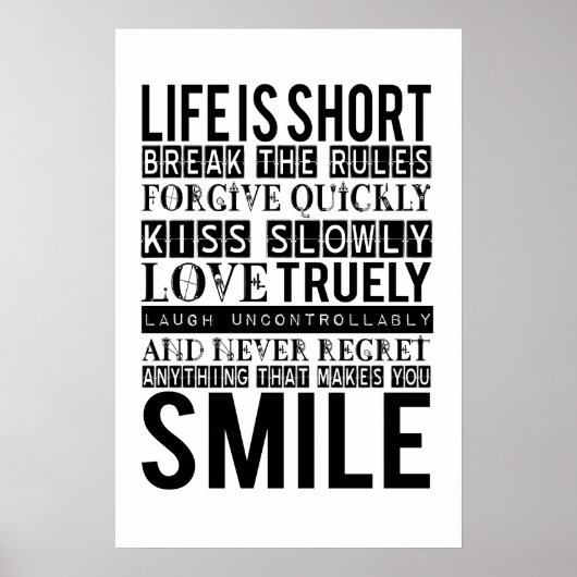 Smile Quotes Typography poster ポスター (正面)