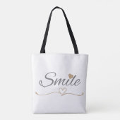 Smile Script 母の日と誕生日のプレゼント トートバッグ (裏面)
