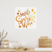 Smile Sparkle Shine White Gold Poster ポスター (キッチン)
