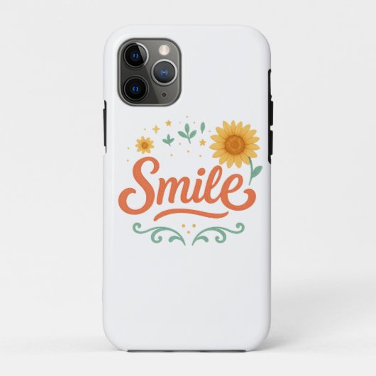 Smile Sunflower iPhone 11 Pro Case | Positive Vibe Case-Mate iPhoneケース (裏面)