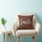 Smile Throw Pillow Brown White クッション (椅子)