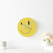 Smile Yellow Happy Face 009 ラウンド壁時計 (ホーム)