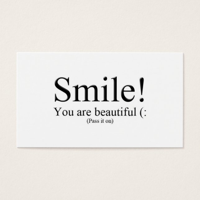 Smile! You are beautiful (: (正面)