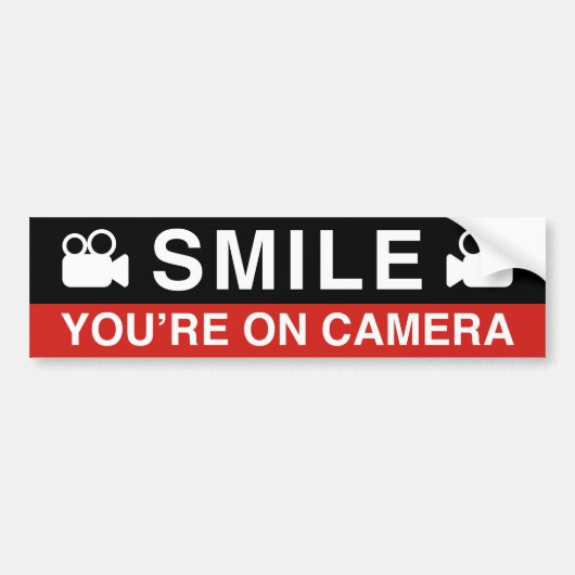 Smile You’re On Camera バンパーステッカー (正面)