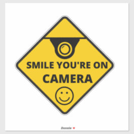 Smile You're On Camera Sign, Video Surveillance  シール