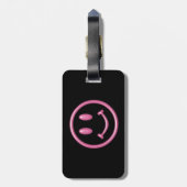 Smilefaceのピンクのガーリーなラベル ラゲッジタグ (裏面縦)
