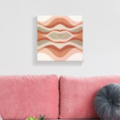 SmileGeometric Wave Wall Art - Scandinvian Canvas キャンバスプリント (インサイチュ (リビング))
