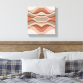 SmileGeometric Wave Wall Art - Scandinvian Canvas キャンバスプリント (インサイチュ (寝室))