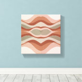 SmileGeometric Wave Wall Art - Scandinvian Canvas キャンバスプリント (インサイチュ (ウッドフロア))