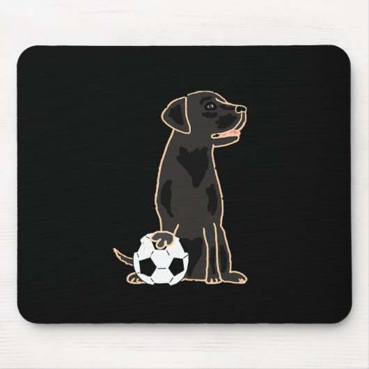 Smilenowtees Funny Labrador Retriever Playing Socc マウスパッド (正面)