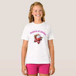 「Smilesの季節」 かわいい赤ちゃんのクリスマスTシャツ Tシャツ
