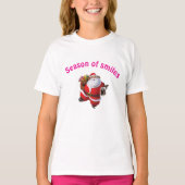 「Smilesの季節」 かわいい赤ちゃんのクリスマスTシャツ Tシャツ (正面)
