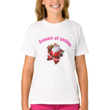 「Smilesの季節」 かわいい赤ちゃんのクリスマスTシャツ