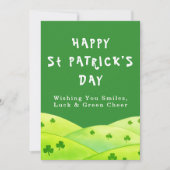 Smiles Luck Green St Patrick Day Greeting Card 招待状 (正面)