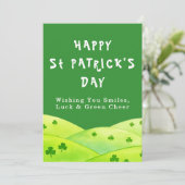 Smiles Luck Green St Patrick Day Greeting Card 招待状 (スタンド正面)