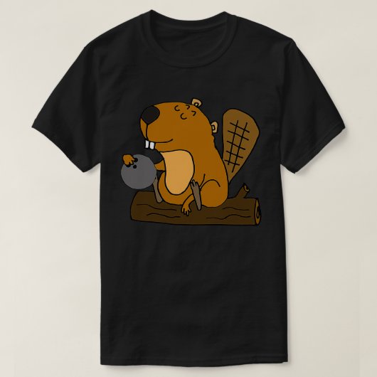 Smilesanim おもしろい BeaverボーリングT Tシャツ (デザイン正面)