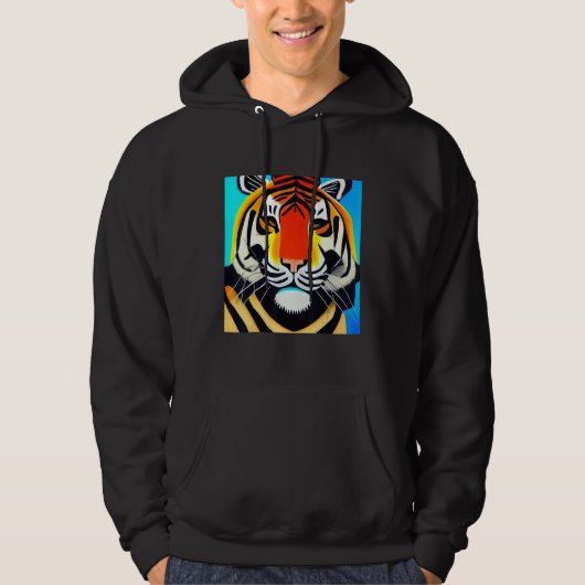 Smileteesanim  Cool Tiger Cubism Art パーカ (正面)