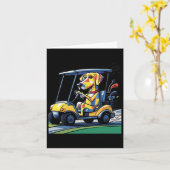 Smileteessports Funny Yellow Lab Dog Driving Golf  カード (黄色い花)