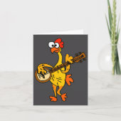 Smileteestank Funny Rubber Chicken Playing Banjo C カード (正面)