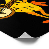 Smileteestank Funny Rubber Chicken Playing Banjo C ポスター (角)